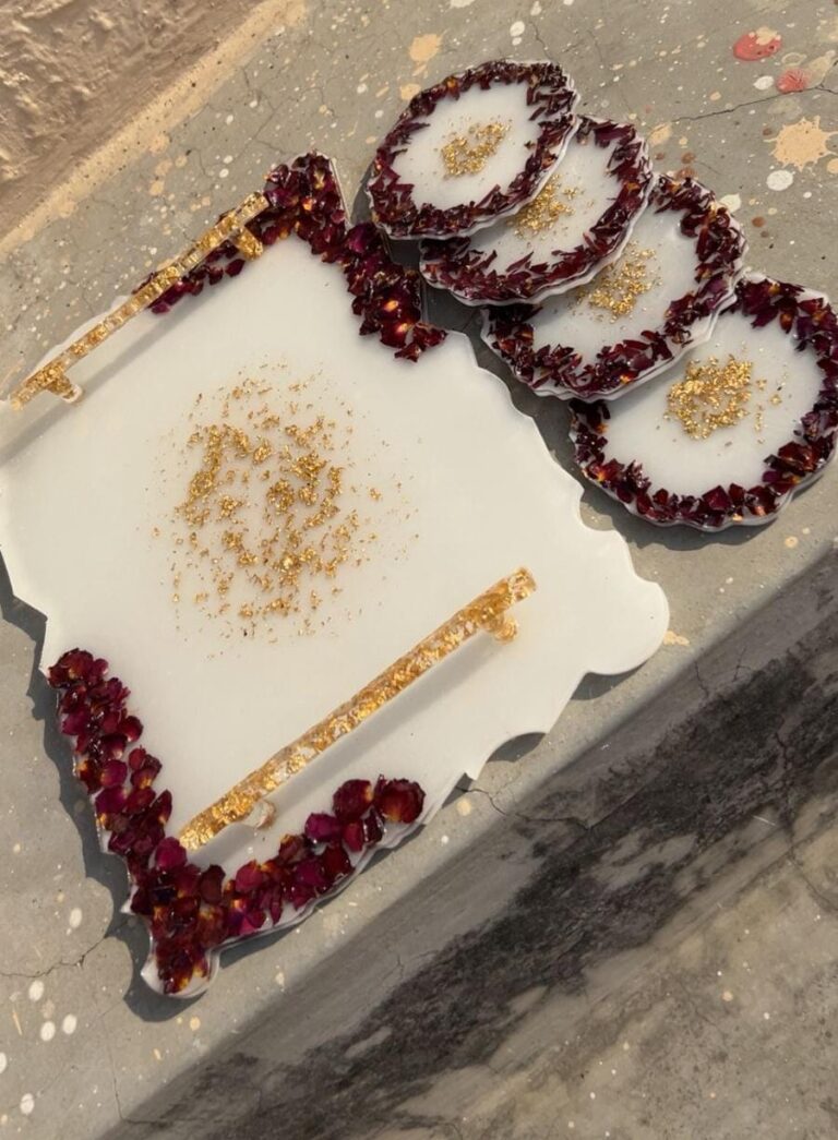 Resin Trays and Coasters Set for Home Decor